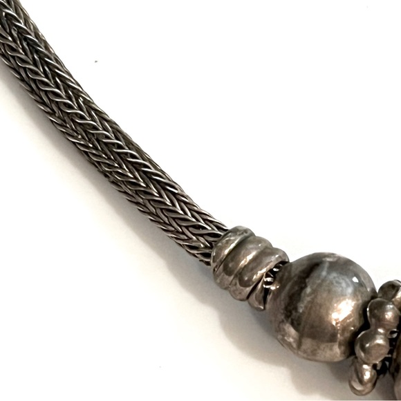 ⌛️⌛️Vintage Bali Sterling Silver
Wheat/Foxtail Chain & Silver Beaded
Necklace - Picture 5 of 8